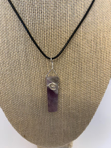 Quicksilver Creations - Pendant - Amethyst-silver plated wrap-18" black cord -  - Jewellery - McMillan Arts Centre & MAC Box Office