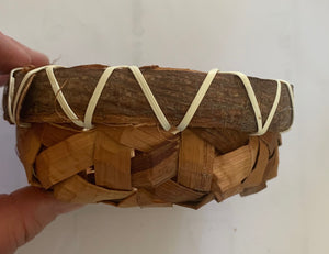 Debbie McClelland - Basket with cedar and cane - 5" D x 2"H -  -  - McMillan Arts Centre & MAC Box Office