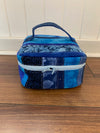 Three Tulips - Quilted Bag - Square blue lunch bag