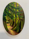 Margery Blom -Mini Oil Painting - Cathedral Grove- Oval 3.5x5.5"