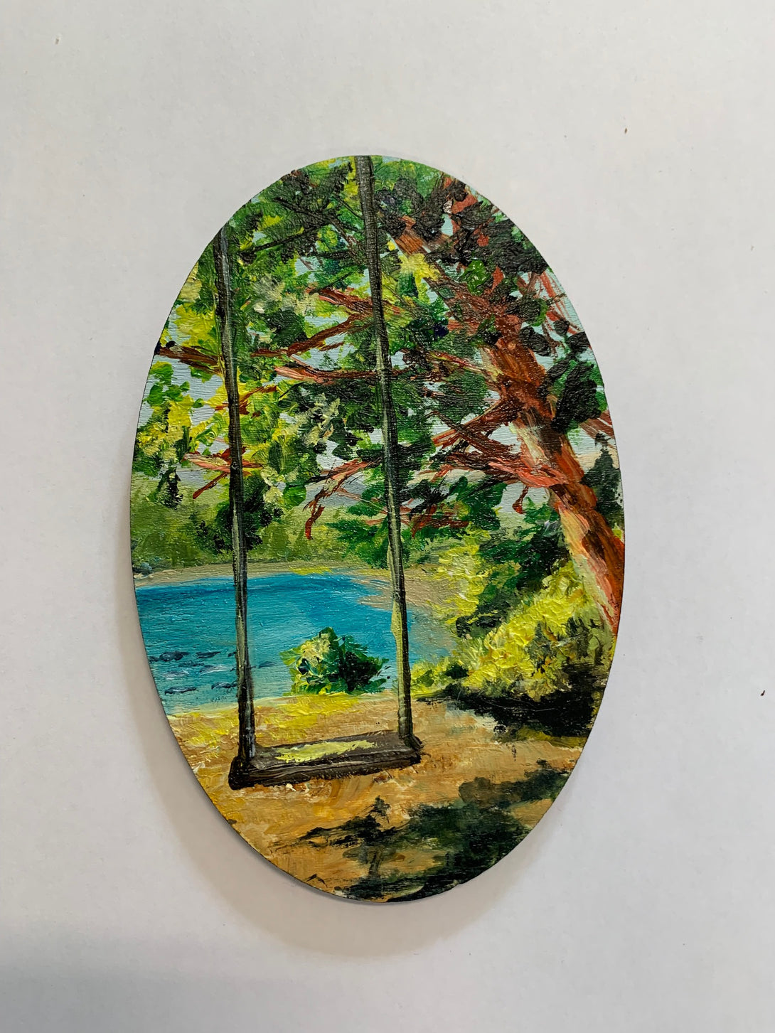 Margery Blom -Mini Oil Painting - Notch Hill - Oval 3.5x5.5