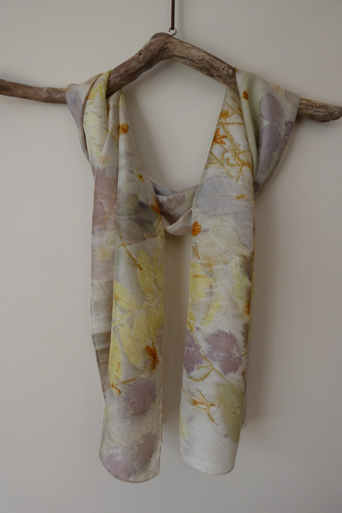 Karen MacRae - Silk Scarf - Off White - Botanical print