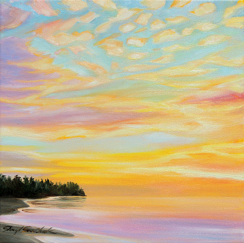 Sunset Sky Study, by Sheryl Sawchuk - Sheryl Sawchuk - McMillan Arts Centre Gallery, Gift Shop and Box Office - Vancouver Island Art Gallery