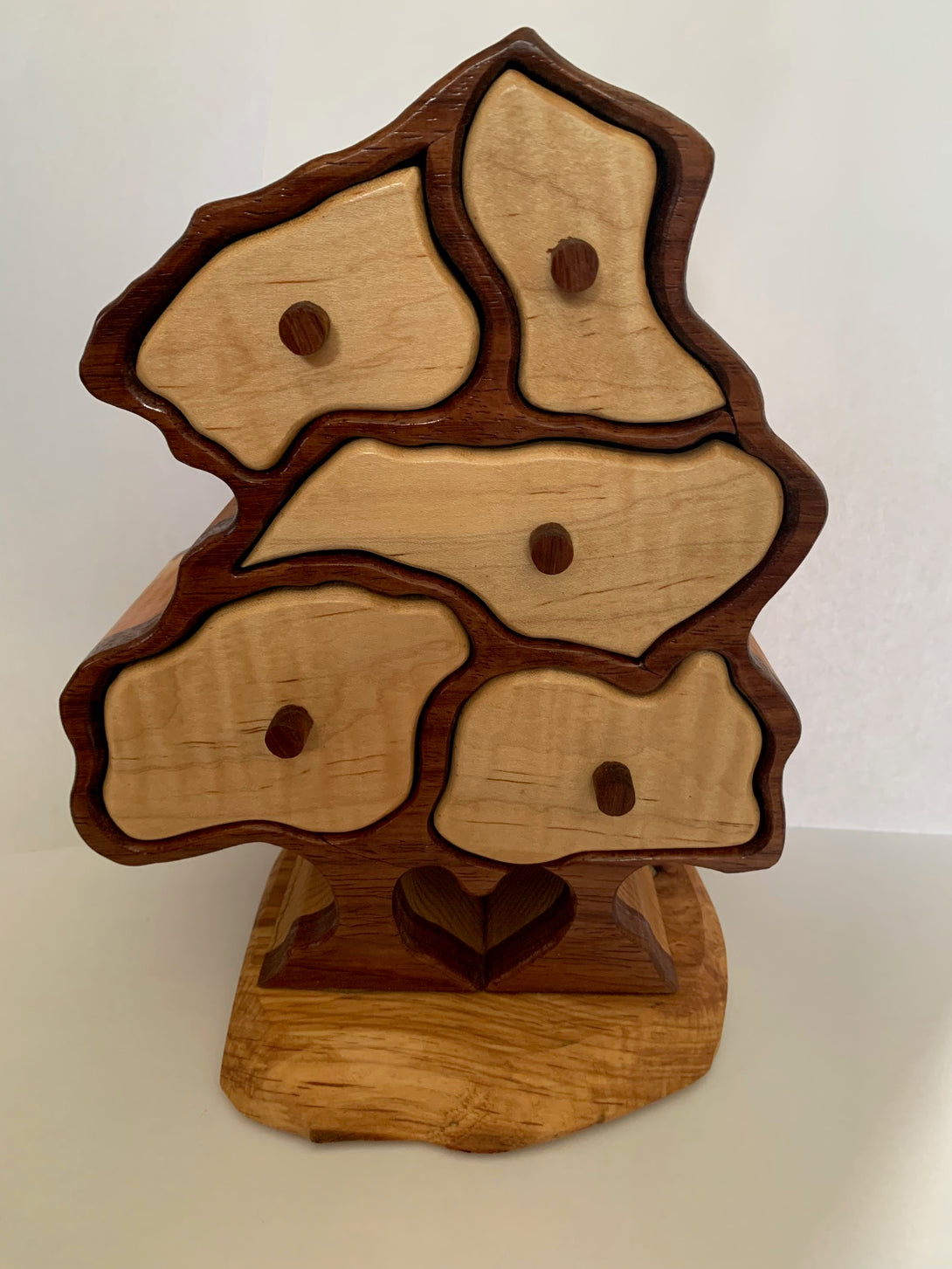 Ron Acton - Wooden Box - Tree with 5 drawers