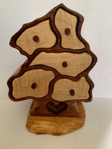 Ron Acton - Wooden Box - Tree with 5 drawers