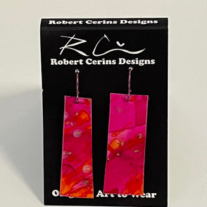 Robert Cerins - Earrings - Red - Trapezoid and Rectangle - Robert Cerins - McMillan Arts Centre Gallery, Gift Shop and Box Office - Vancouver Island Art Gallery
