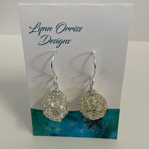 Lynn Orriss - Earrings - Large Twisted Silver ball - Lynn Orriss - Jewellery - McMillan Arts Centre & MAC Box Office