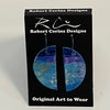 Robert Cerins - Earrings - Blue with metallic band