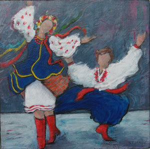 Fay St. Marie - Acrylic Painting - Ukranian Dancers #4 - Fay St. Marie - McMillan Arts Centre Gallery, Gift Shop and Box Office - Vancouver Island Art Gallery