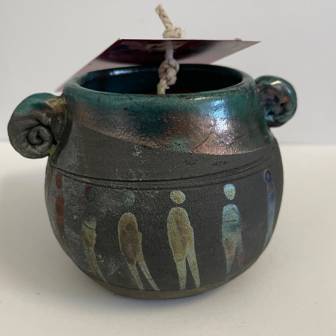 Crystal Burgess - Raku candle - small size - Crystal Burgess - McMillan Arts Centre Gallery, Gift Shop and Box Office - Vancouver Island Art Gallery