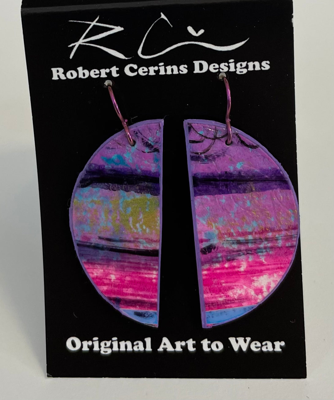 Robert Cerins - Earrings - Purple - Semi-circles - Robert Cerins - McMillan Arts Centre Gallery, Gift Shop and Box Office - Vancouver Island Art Gallery