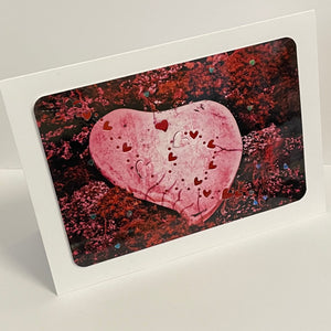 Jane Davidson - Card - Pink Heart with mini hearts - Jane Davidson - McMillan Arts Centre Gallery, Gift Shop and Box Office - Vancouver Island Art Gallery