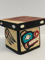 Load image into Gallery viewer, Mike Bellis - Carving - Bear &amp; Raven Bentwood box - Mike Bellis - McMillan Arts Centre Gallery, Gift Shop and Box Office - Vancouver Island Art Gallery
