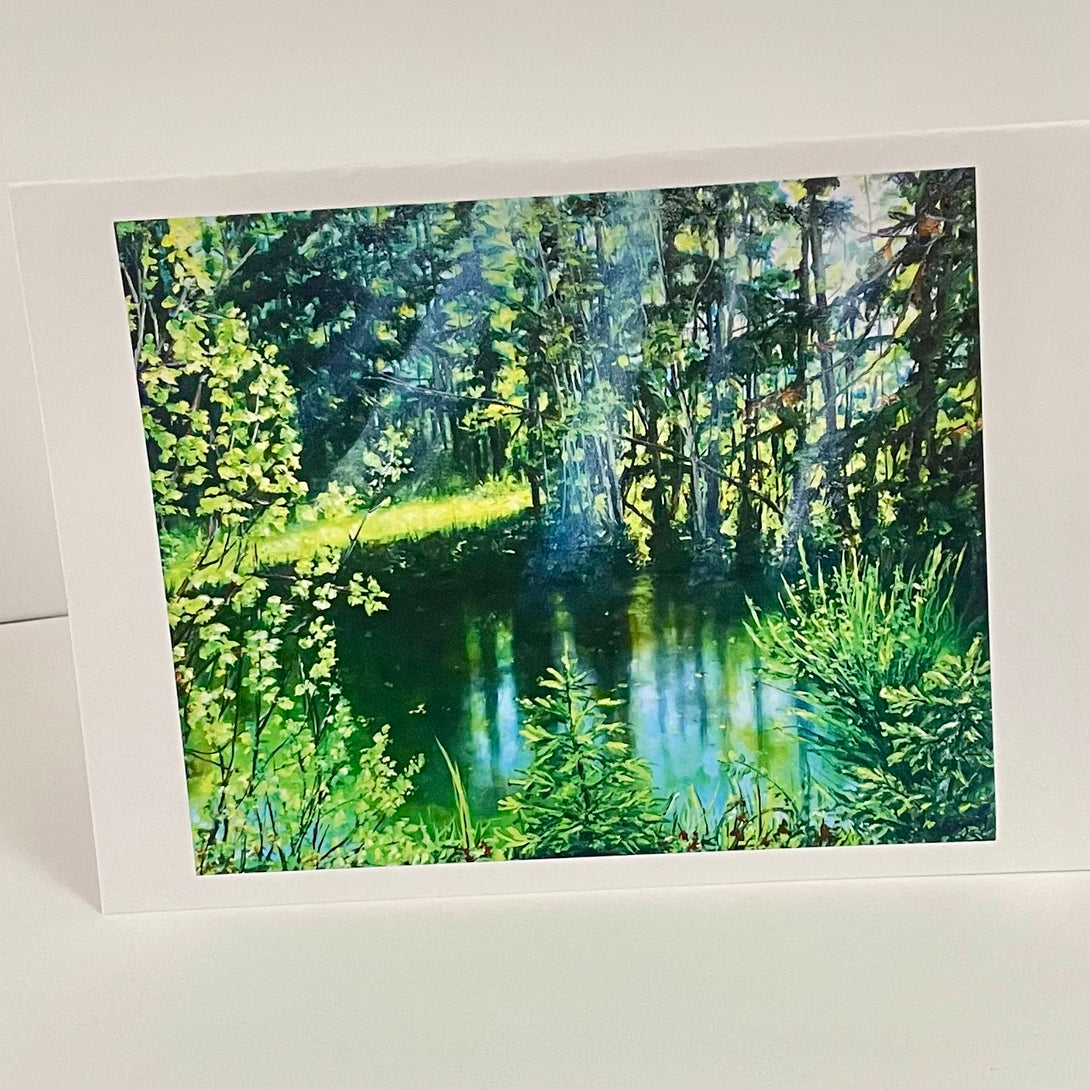 Margery Blom - Card - Sunlit Pond - Margery Blom - McMillan Arts Centre Gallery, Gift Shop and Box Office - Vancouver Island Art Gallery