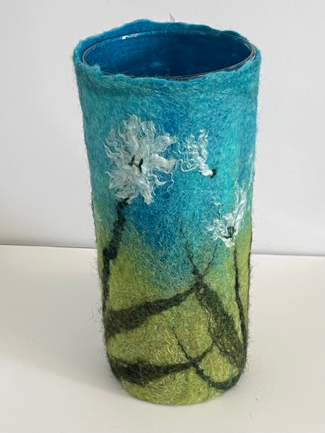 Darrell Giraldeau - Fibre Art - Felted vase with glass insert - Darrell Giraldeau - McMillan Arts Centre Gallery, Gift Shop and Box Office - Vancouver Island Art Gallery