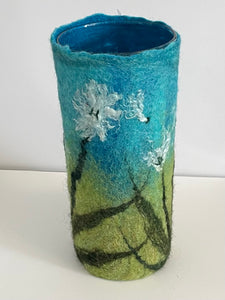 Darrell Giraldeau - Fibre Art - Felted vase with glass insert - Darrell Giraldeau - McMillan Arts Centre Gallery, Gift Shop and Box Office - Vancouver Island Art Gallery