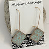 Alasha Lantinga - Earrings - Ornate Square on Long Hooks