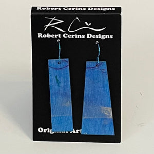 Robert Cerins - Earrings - Blue - Rectangle & Trapezoid - Robert Cerins - McMillan Arts Centre Gallery, Gift Shop and Box Office - Vancouver Island Art Gallery