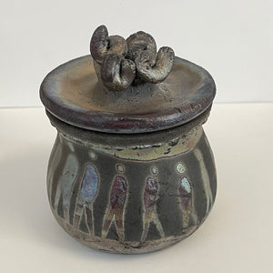 Crystal Burgess - Raku jar with lid - "Special" - Crystal Burgess - Pottery - McMillan Arts Centre & MAC Box Office