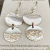 Laurie A. McDonald - Earrings - Double disc, 1/2 textured, sterling silver