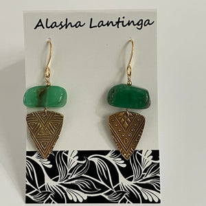 Alasha Lantinga - Earrings - Calliope with Green Chrysophrase - Alasha Lantinga - McMillan Arts Centre Gallery, Gift Shop and Box Office - Vancouver Island Art Gallery