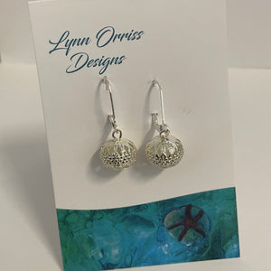 Lynn Orriss - Earrings - Small Filigree Silver ball - Lynn Orriss - Jewellery - McMillan Arts Centre & MAC Box Office