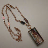 Linda Campbell -Pendant - Large Rectangle - Copper chain with beads