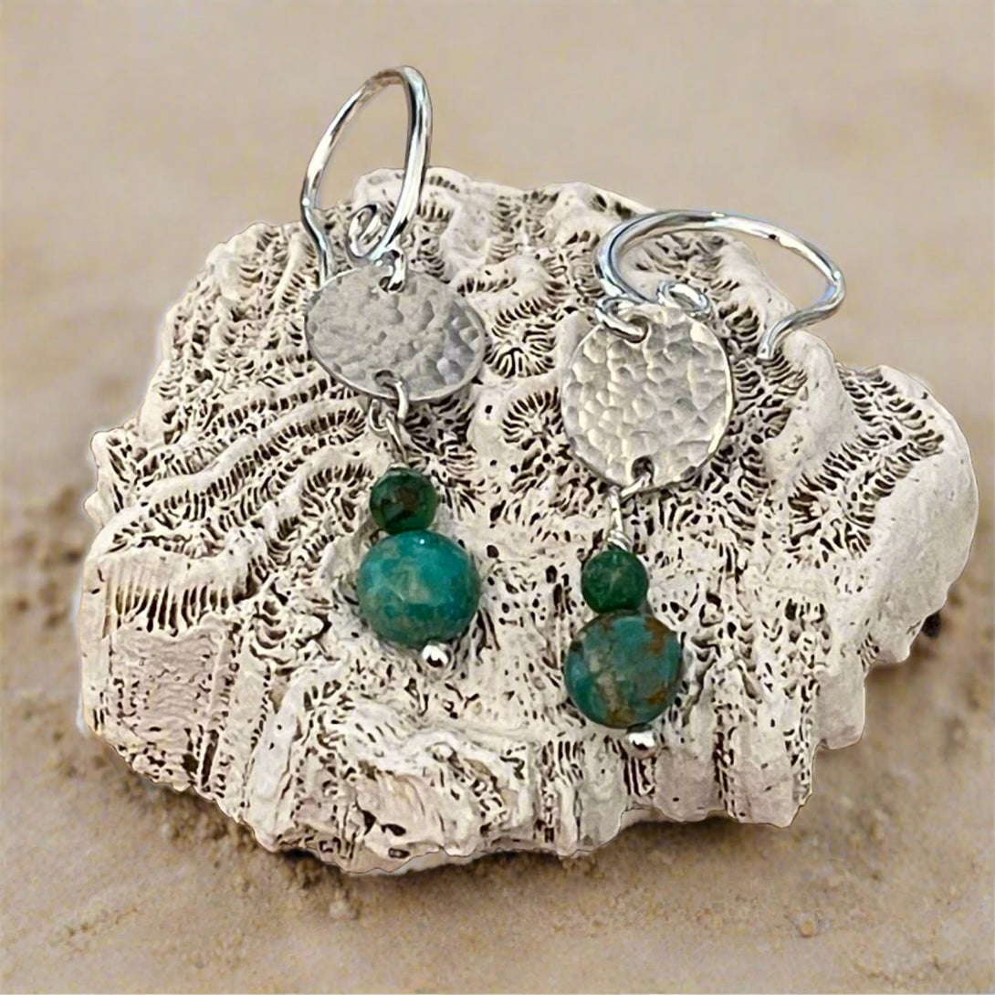 Laurie A. McDonald - Earrings - Sterling Silver with genuine turquoise - Laurie McDonald - McMillan Arts Centre Gallery, Gift Shop and Box Office - Vancouver Island Art Gallery