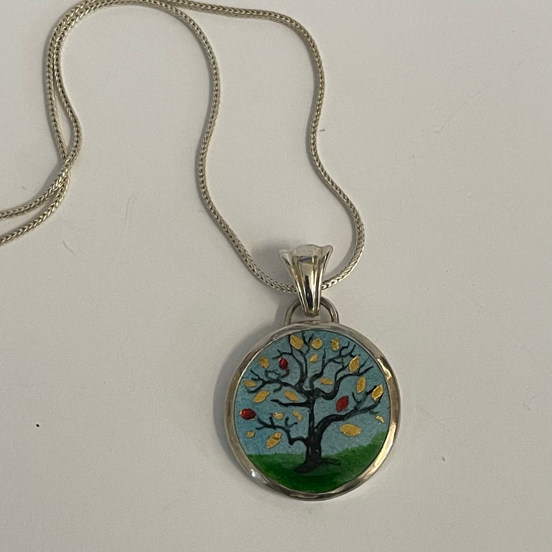 Gina Shear - Pendant - Tree, medium circle  18