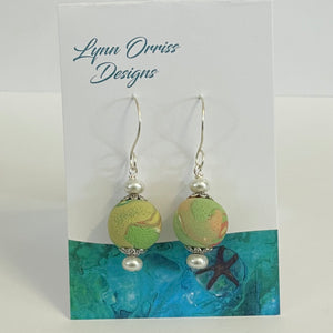 Lynn Orriss - Earrings - Polymer clay  and pearls - Lynn Orriss - McMillan Arts Centre Gallery, Gift Shop and Box Office - Vancouver Island Art Gallery
