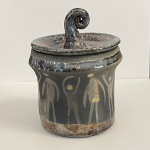 Crystal Burgess - Raku jar with lid - "Adjust" - Crystal Burgess - Pottery - McMillan Arts Centre & MAC Box Office