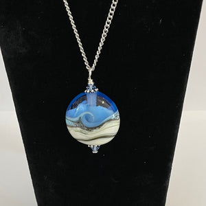 Garry White (Glass in Motion) - Necklace - Lampwork pendant - Large Circle - Garry White - Glass in Motion - McMillan Arts Centre Gallery, Gift Shop and Box Office - Vancouver Island Art Gallery