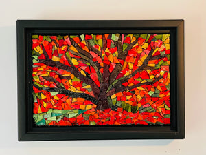 Debra Hagen - Mosaic - Tree - 7.25 "x 5.25" framed