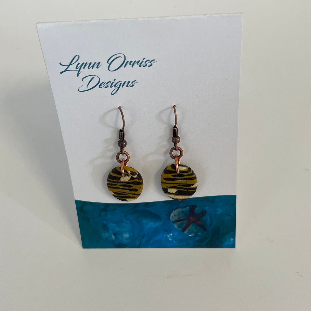 Lynn Orriss -Earrings - Small flat oval animal print - Lynn Orriss - Jewellery - McMillan Arts Centre & MAC Box Office