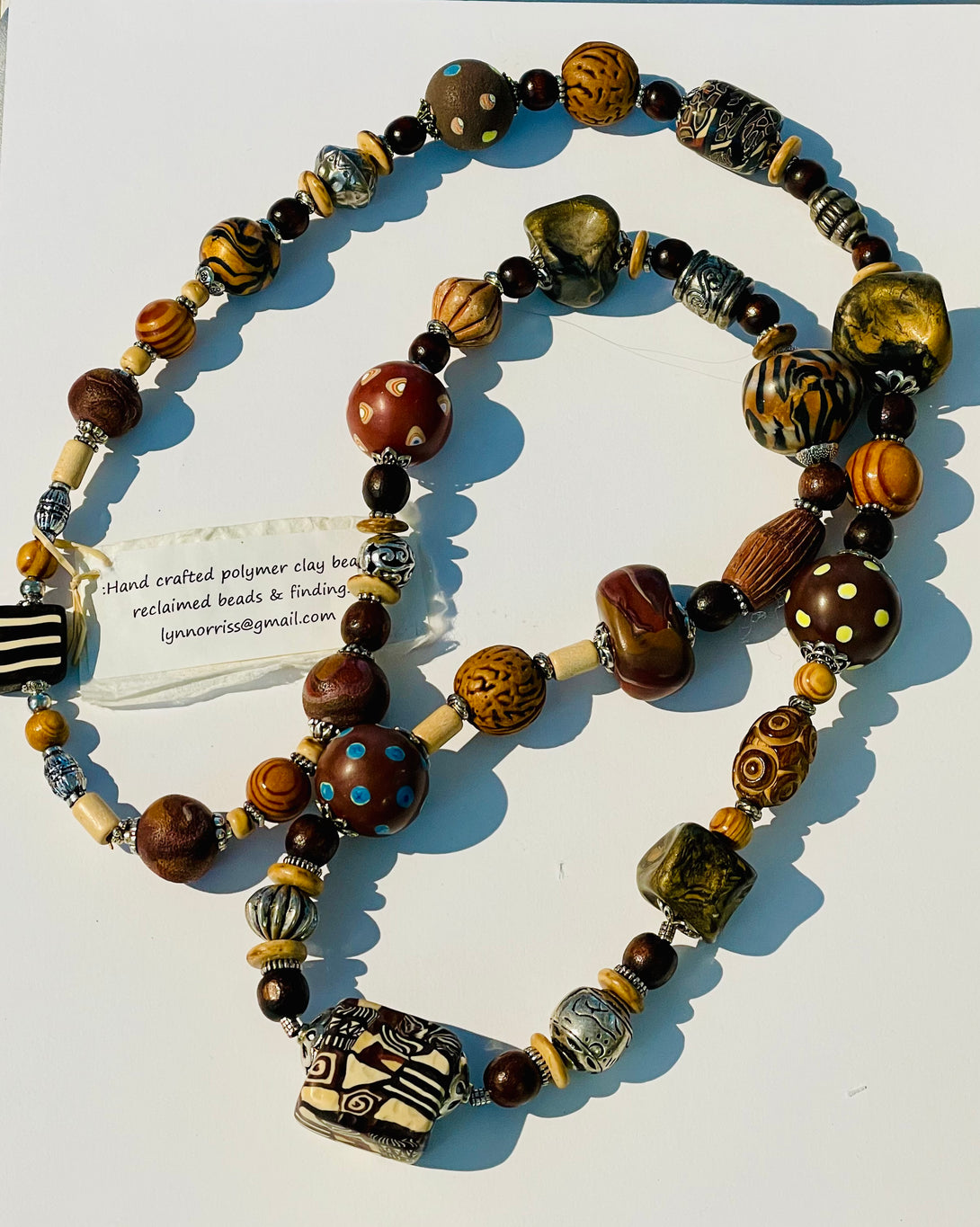 Lynn Orriss - Necklace - Chunky Brown & Antique beads - Lynn Orriss - McMillan Arts Centre Gallery, Gift Shop and Box Office - Vancouver Island Art Gallery