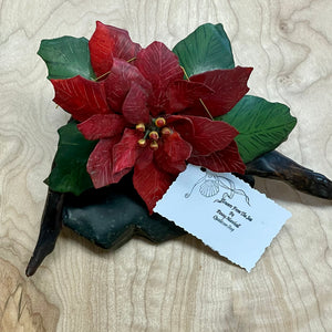 Penny Marshall - Mixed Media - Poinsettia 9" x 3.5" - Penny Marshall - Mixed Media - McMillan Arts Centre & MAC Box Office