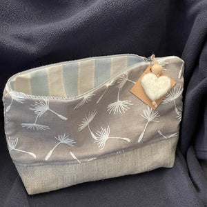 Jane Osborne - Textile - Carry all bag - Grey embroidered design with taupe linen - Jane Osborne - McMillan Arts Centre Gallery, Gift Shop and Box Office - Vancouver Island Art Gallery