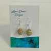 Lynn Orriss  - Earrings - Green  & orange swirl  -small ball