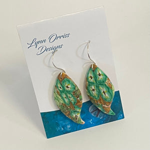 Lynn Orriss - Earrings - Floral leaf shape - Lynn Orriss - McMillan Arts Centre Gallery, Gift Shop and Box Office - Vancouver Island Art Gallery