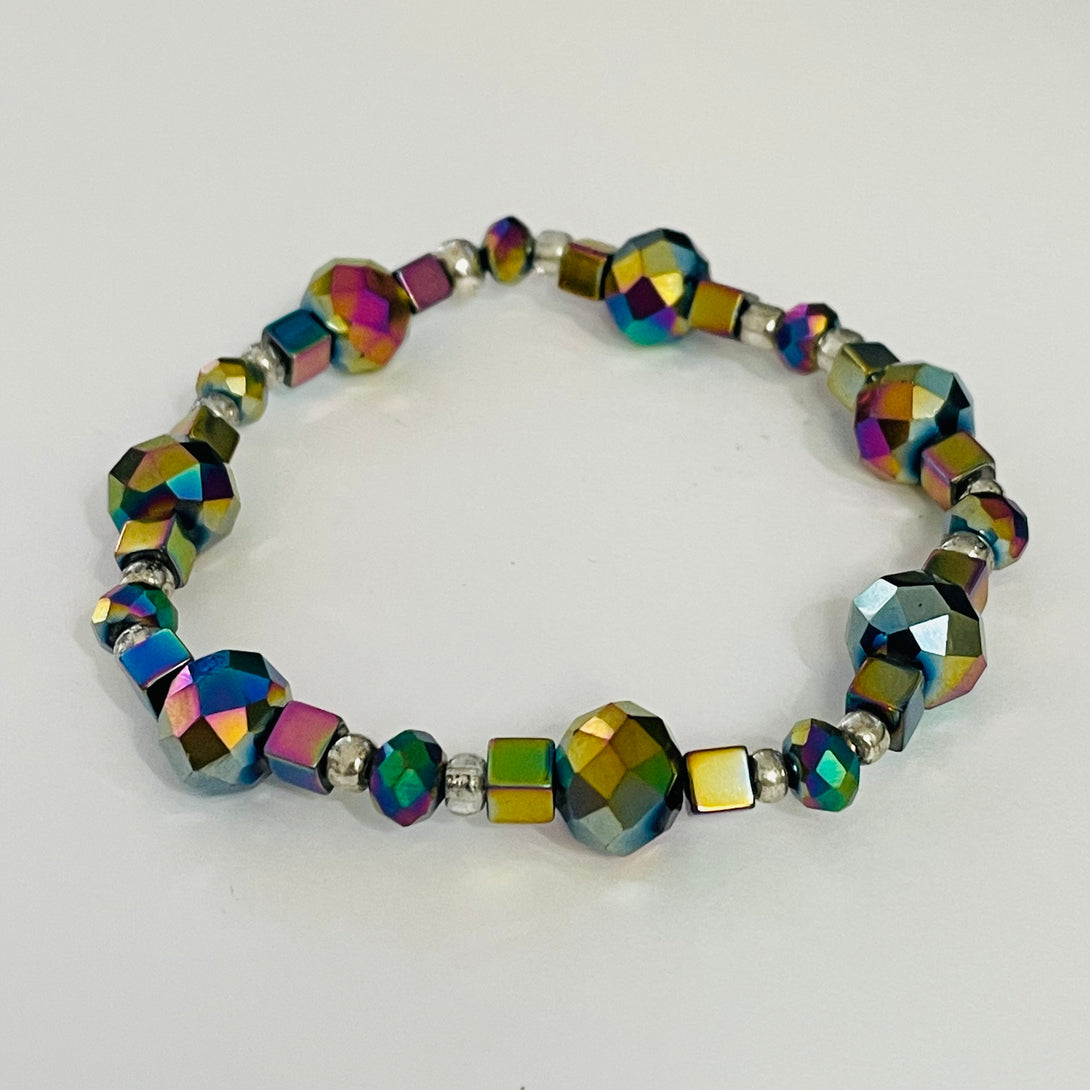 Lynn Orriss - Bracelet - Rainbow crystal, medium fit - Lynn Orriss - McMillan Arts Centre Gallery, Gift Shop and Box Office - Vancouver Island Art Gallery