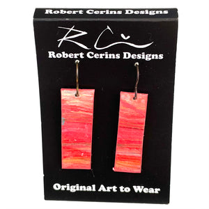Robert Cerins - Earrings -  Orange - Rectangle - Robert Cerins - McMillan Arts Centre Gallery, Gift Shop and Box Office - Vancouver Island Art Gallery