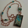 Linda Campbell -Pendant - Large Rectangle - Copper chain with beads