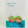 Lynn Orriss  - Earrings -  Green & pink - flat round