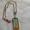 Linda Campbell -Pendant - Large Rectangle - Copper chain with beads