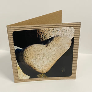 Jane Davidson - Card - Photo of brown heart shaped rock - Jane Davidson - McMillan Arts Centre Gallery, Gift Shop and Box Office - Vancouver Island Art Gallery