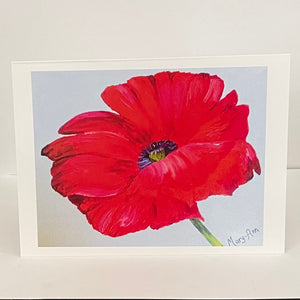 Mary-Ann Quist - Card - Red Poppy - Mary-Ann Quist - McMillan Arts Centre Gallery, Gift Shop and Box Office - Vancouver Island Art Gallery