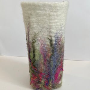 Darrell Giraldeau - Fibre Art - Felted vase with square glass insert - Darrell Giraldeau - Fibre Art - McMillan Arts Centre & MAC Box Office