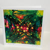 Mary Unger -Card - Abstract green & red