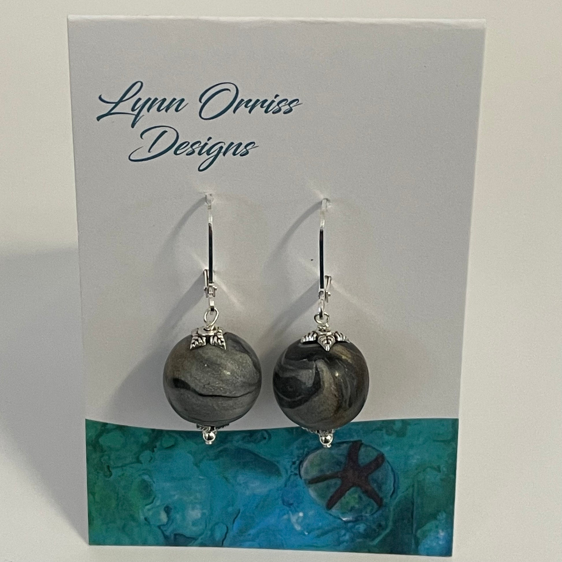 Lynn Orriss - Earrings - Silver grey ball - McMillan Arts Centre - McMillan Arts Centre Gallery, Gift Shop and Box Office - Vancouver Island Art Gallery