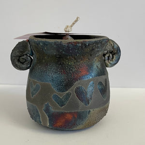 Crystal Burgess - Raku candle - small size - Crystal Burgess - McMillan Arts Centre Gallery, Gift Shop and Box Office - Vancouver Island Art Gallery